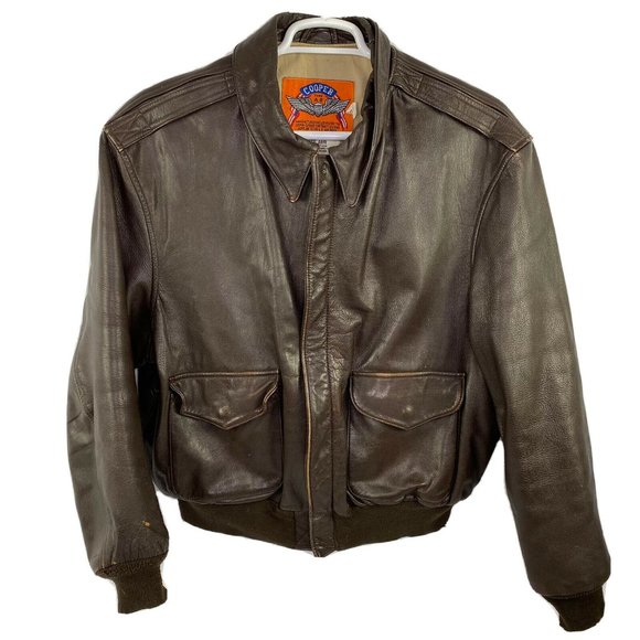 Vintage Other - Cooper Type A-2 Brown Goat Skin Leather Flight USA Made Bomber Jacket Men’s SOLD